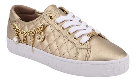 tenis dorados mujer guess